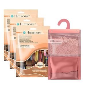 Humicure Moisture Absorber Dehumidifier | 500ml Absorption Capacity | Prevents Mold, Dampness & Odor in Wardrobe, Bathroom, Kitchen & Bedroom | 220g - Warm Vanilla, 3
