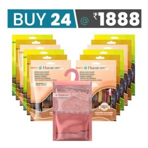 Humicure Moisture Absorber Dehumidifier | 500ml Absorption Capacity | Prevents Mold, Dampness & Odor in Wardrobe, Bathroom, Kitchen & Bedroom | 220g (Combo Packs) - 24